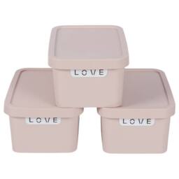 NESTLUNE Pink 7.5L Storage Box with Lid. Lidded Basket - thumbnail 1