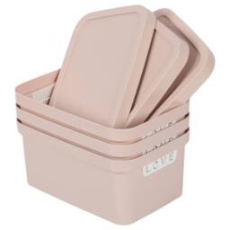 NESTLUNE Pink 7.5L Storage Box with Lid. Lidded Basket - thumbnail 5