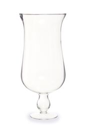 Orsina Clear Glass Fluted Vase, Decorative Vase With Pedestal Base, Large Cylinder Vase, Ideal For Kitchen Counter - thumbnail 1