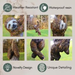 Marco Paul Sloth Hanging Garden Statue with Strong Rope in Brown - thumbnail 8
