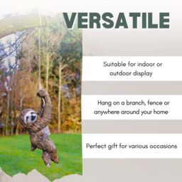 Marco Paul Sloth Hanging Garden Statue with Strong Rope in Brown - thumbnail 7
