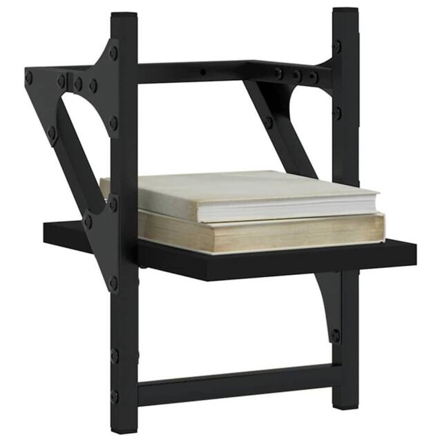 Berkfield Home Wall Shelves with Bars 2 pcs Black 20x25x30 cm - Size: 20 x 25 x 30 cm - image 1