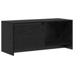 Berkfield Home TV Stand Black oak Engineered Wood - thumbnail 3