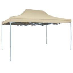Berkfield Home Durable Foldable Tent Pop-Up 3x4.5 m Cream White in Beige - thumbnail 2