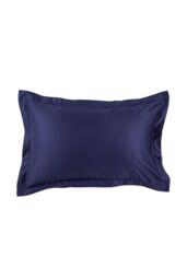 CHRISTY 400TC Luxury Cotton Sateen Plain Dye Oxford Pillowcases Pair in Navy - thumbnail 1