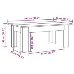 Berkfield Home Coffee Table Old Wood 100x60x42 cm Engineered Wood in Brown - Size: 100 x 60 x 42 cm - thumbnail 8