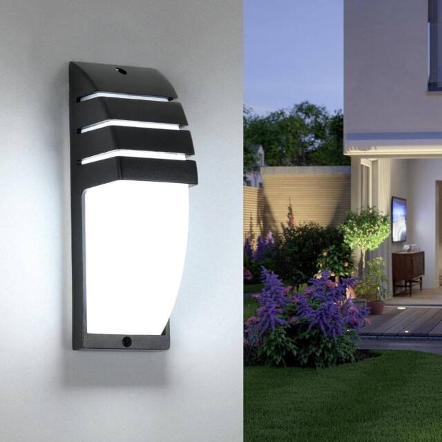 Goeco LED Wall Light Outdoor, 12W IP65 Outdoor Wall Light, 6500K for Garden in Black - image 1