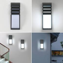 Goeco LED Wall Light Outdoor, 12W IP65 Outdoor Wall Light, 6500K for Garden in Black - thumbnail 4