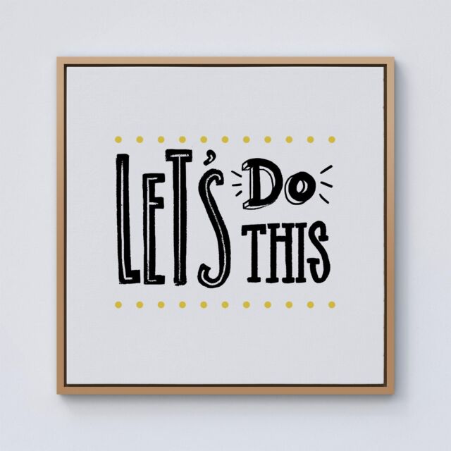 Warren Reed - Designer Let'S Do This Framed Canvas in Light Brown - Size: w10 inch x h10 inch - image 1