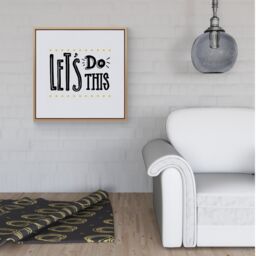 Warren Reed - Designer Let'S Do This Framed Canvas in Light Brown - Size: w10 inch x h10 inch - thumbnail 2