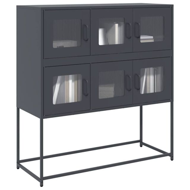 Berkfield Home Sideboard Anthracite 100.5x39x107 cm Cold-rolled Steel in Black - image 1