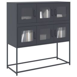 Berkfield Home Sideboard Anthracite 100.5x39x107 cm Cold-rolled Steel in Black