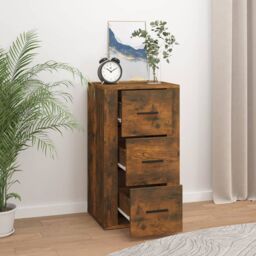 Berkfield Home Sideboard Smoked Oak 40x33x70 cm Engineered Wood in Brown - Size: 40 x 33 x 70 cm - thumbnail 6