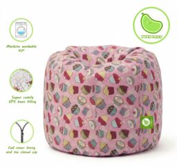 Bean Lazy Women's Cotton Pink Cupcake Bean Bag Child Size - Size: Small - thumbnail 3
