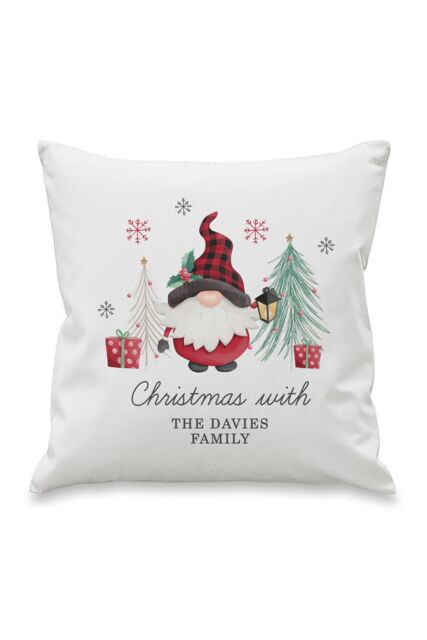 Personalised Memento Company Personalised Gonk Christmas Cushion in White - Size: 40 cm x 40 cm - image 1