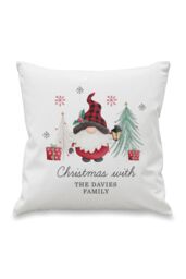 Personalised Memento Company Personalised Gonk Christmas Cushion in White - Size: 40 cm x 40 cm