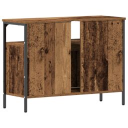 Berkfield Home Bathroom Sink Cabinet Old Wood 80x30x60 cm Engineered Wood in Brown - Size: 80 x 30 x 60 cm - thumbnail 8