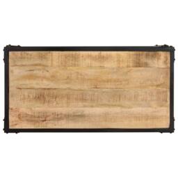 Berkfield Home Coffee Table 90x45x35 cm Solid Rough Mango Wood in Brown - Size: 90 x 45 x 35 cm - thumbnail 4