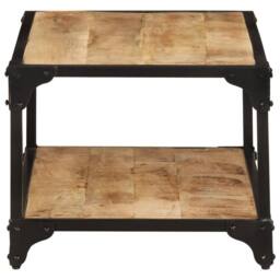 Berkfield Home Coffee Table 90x45x35 cm Solid Rough Mango Wood in Brown - Size: 90 x 45 x 35 cm - thumbnail 3