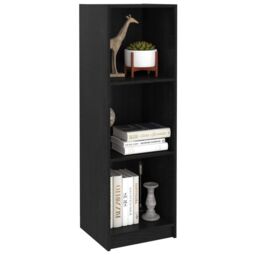 Berkfield Home Book Cabinet/Room Divider Black 36x33x110 cm Solid Pinewood - Size: 36 x 33 x 110 cm - thumbnail 4