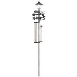 mysmartbuy 5-in-1 Garden Weather Station - Meteorological Measurer with Wind Vane & Anemometer, Rain Gauge, Outdoor Thermometer & Solar Light in Black - thumbnail 1