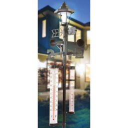 mysmartbuy 5-in-1 Garden Weather Station - Meteorological Measurer with Wind Vane & Anemometer, Rain Gauge, Outdoor Thermometer & Solar Light in Black - thumbnail 3