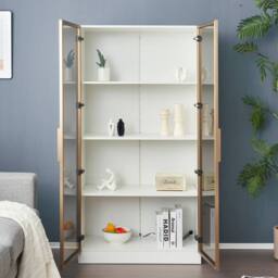 STILVORA Display Cabinet 160cm with LED lighting White - thumbnail 9