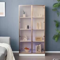 STILVORA Display Cabinet 160cm with LED lighting White - thumbnail 2