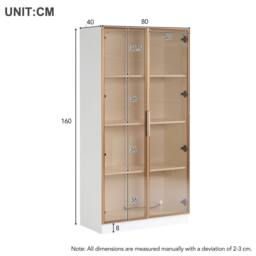 STILVORA Display Cabinet 160cm with LED lighting White - thumbnail 4