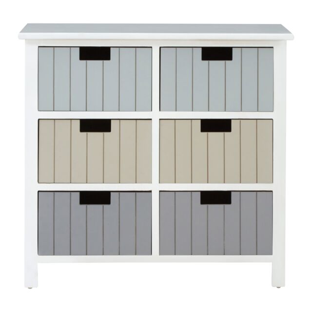 Orsina Compact White 6 Drawers Chest, Modern Chest Of Drawers For Livingroom, Minimalist Storage Chest For Lounge - image 1