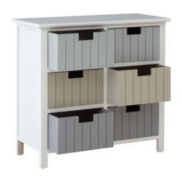 Orsina Compact White 6 Drawers Chest, Modern Chest Of Drawers For Livingroom, Minimalist Storage Chest For Lounge - thumbnail 5