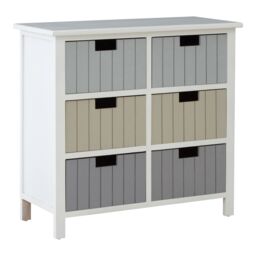 Orsina Compact White 6 Drawers Chest, Modern Chest Of Drawers For Livingroom, Minimalist Storage Chest For Lounge - thumbnail 2
