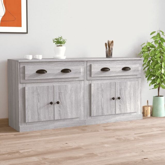 Berkfield Home Sideboards 2 pcs Grey Sonoma Engineered Wood - image 1