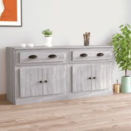 Berkfield Home Sideboards 2 pcs Grey Sonoma Engineered Wood - thumbnail 1