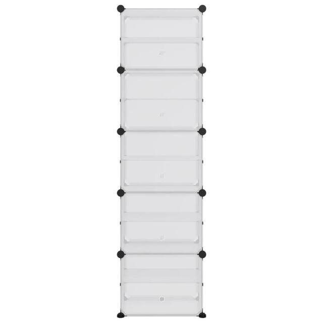 Berkfield Home Shoe Rack Transparent 44x31.5x153.5 cm PP in Clear - image 1