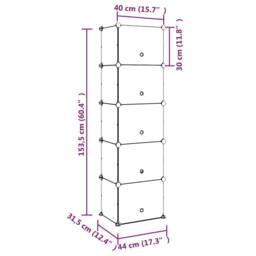 Berkfield Home Shoe Rack Transparent 44x31.5x153.5 cm PP in Clear - thumbnail 8