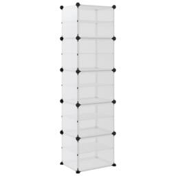 Berkfield Home Shoe Rack Transparent 44x31.5x153.5 cm PP in Clear - thumbnail 5