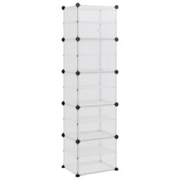 Berkfield Home Shoe Rack Transparent 44x31.5x153.5 cm PP in Clear - thumbnail 3