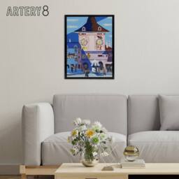 "Artery8 Bern with Belltower Ernst Ludwig Kirchner Black Framed Canvas Wall Art - Size: W24"" x H32""" - thumbnail 3
