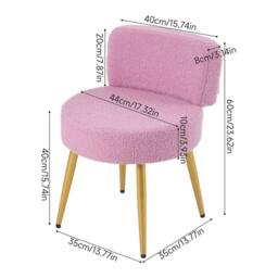 PAWNORA Dressing Table Chair B Purple / Metal Legs in Pink - Size: 0.6m2 - thumbnail 2