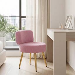 PAWNORA Dressing Table Chair B Purple / Metal Legs in Pink - Size: 0.6m2 - thumbnail 3