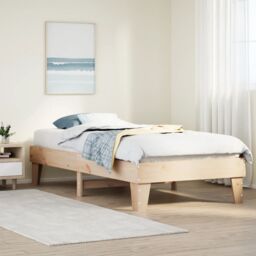 Berkfield Home Bed Frame without Mattress 90x190 cm Single Solid Wood Pine in Brown - thumbnail 1