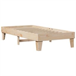 Berkfield Home Bed Frame without Mattress 90x190 cm Single Solid Wood Pine in Brown - thumbnail 3