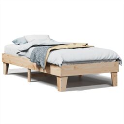 Berkfield Home Bed Frame without Mattress 90x190 cm Single Solid Wood Pine in Brown - thumbnail 2