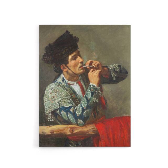 "Artery8 After the Bullfight Bullfighter Smoking Cassatt Canvas Wall Art in Grey - Size: W18"" x H24""" - image 1