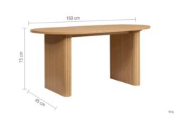 Birlea Brown Oval Fluted Dining Table Axel - thumbnail 6