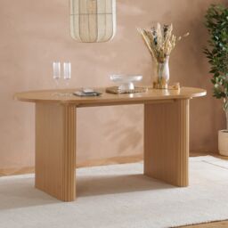 Birlea Brown Oval Fluted Dining Table Axel