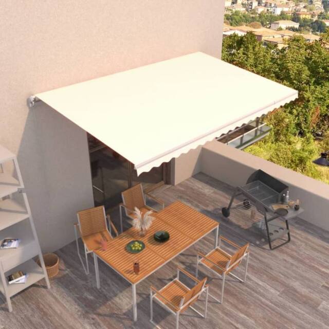 Berkfield Home Manual Retractable Awning 500x350 cm Cream in Beige - image 1