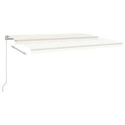 Berkfield Home Manual Retractable Awning 500x350 cm Cream in Beige - thumbnail 3