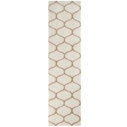 THE RUGS Soft Trellis Shaggy Rugs & Runners Ivory & Beige Living Room - Size: 120 cm diameter - thumbnail 9